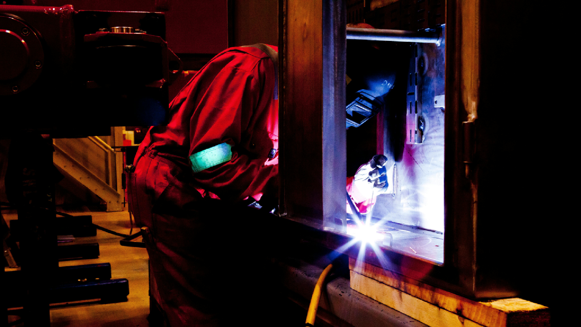 Factory worker welding